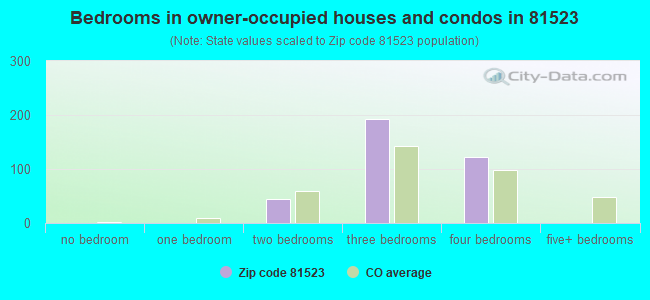 Bedrooms in owner-occupied houses and condos in 81523 