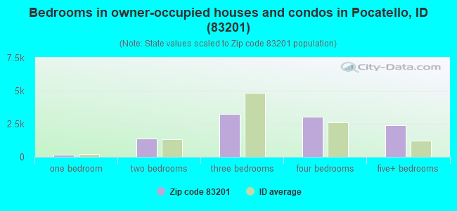 Bedrooms in owner-occupied houses and condos in Pocatello, ID (83201) 