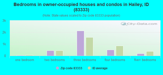 Bedrooms in owner-occupied houses and condos in Hailey, ID (83333) 