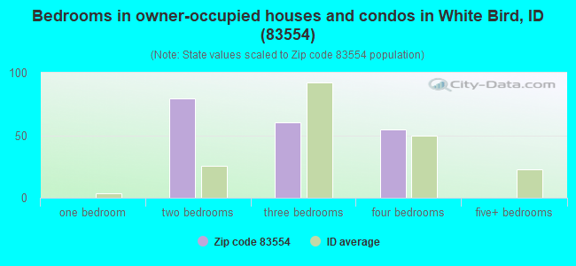 Bedrooms in owner-occupied houses and condos in White Bird, ID (83554) 