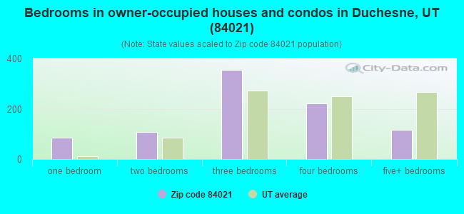 Bedrooms in owner-occupied houses and condos in Duchesne, UT (84021) 
