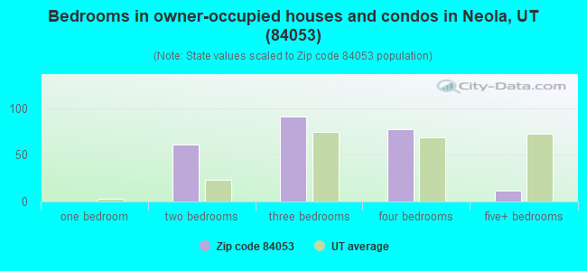 Bedrooms in owner-occupied houses and condos in Neola, UT (84053) 