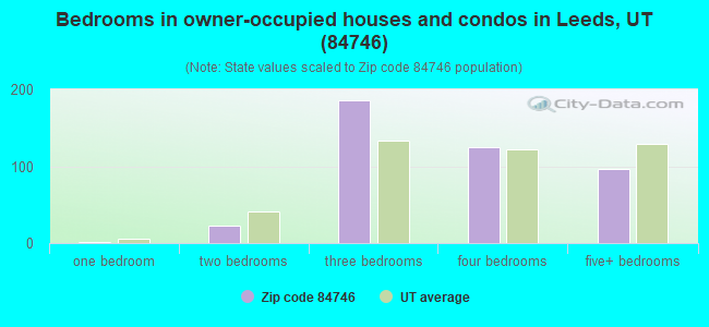 Bedrooms in owner-occupied houses and condos in Leeds, UT (84746) 