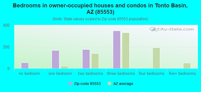 Bedrooms in owner-occupied houses and condos in Tonto Basin, AZ (85553) 