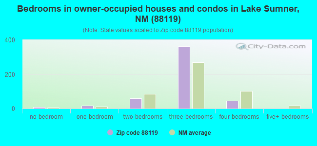 Bedrooms in owner-occupied houses and condos in Lake Sumner, NM (88119) 