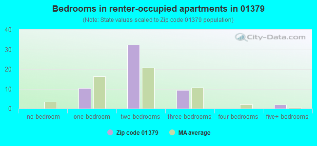 Bedrooms in renter-occupied apartments in 01379 