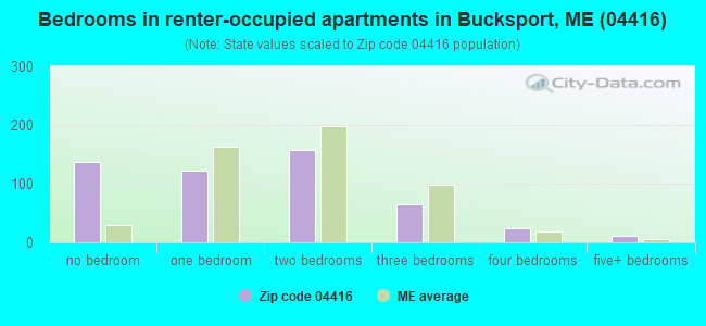 Bedrooms in renter-occupied apartments in Bucksport, ME (04416) 