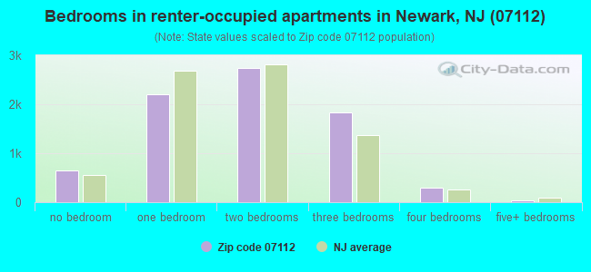 Bedrooms in renter-occupied apartments in Newark, NJ (07112) 
