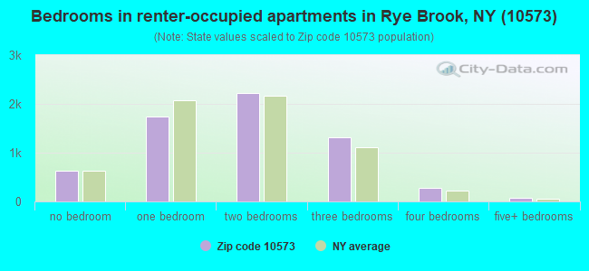 Bedrooms in renter-occupied apartments in Rye Brook, NY (10573) 