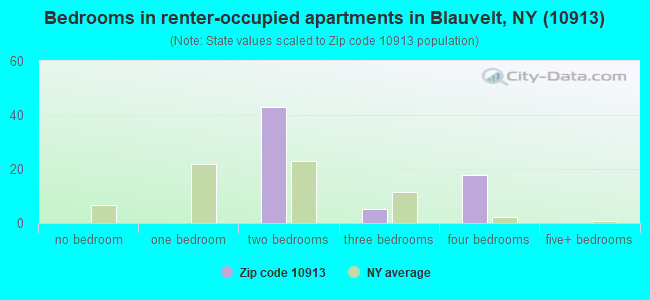 Bedrooms in renter-occupied apartments in Blauvelt, NY (10913) 