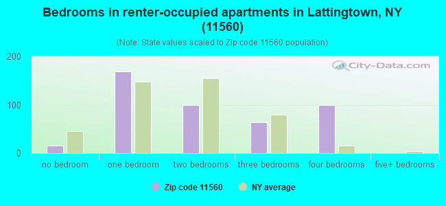 Bedrooms in renter-occupied apartments in Lattingtown, NY (11560) 