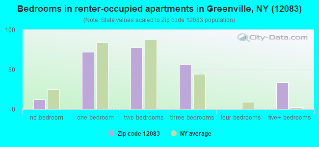 Bedrooms in renter-occupied apartments in Greenville, NY (12083) 