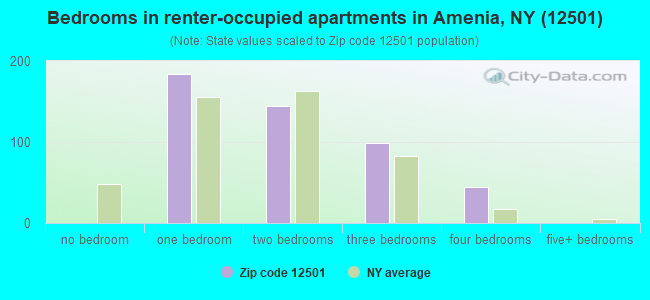 Bedrooms in renter-occupied apartments in Amenia, NY (12501) 