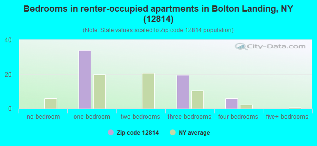 Bedrooms in renter-occupied apartments in Bolton Landing, NY (12814) 