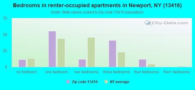 Bedrooms in renter-occupied apartments in Newport, NY (13416) 
