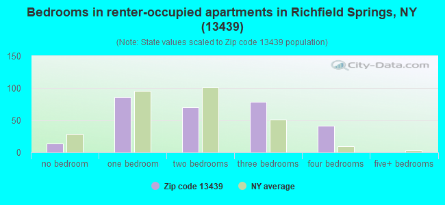Bedrooms in renter-occupied apartments in Richfield Springs, NY (13439) 
