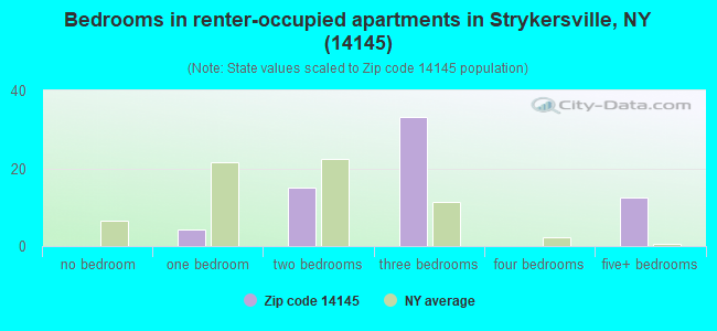 Bedrooms in renter-occupied apartments in Strykersville, NY (14145) 