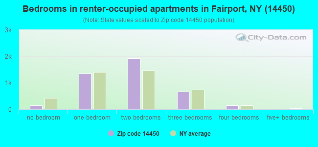 Bedrooms in renter-occupied apartments in Fairport, NY (14450) 