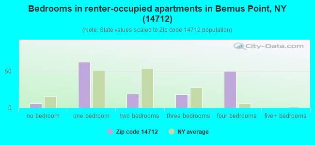Bedrooms in renter-occupied apartments in Bemus Point, NY (14712) 