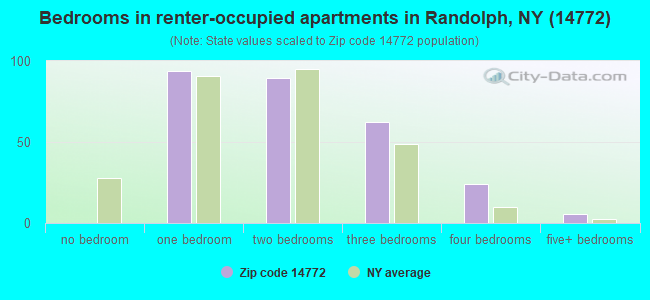 Bedrooms in renter-occupied apartments in Randolph, NY (14772) 