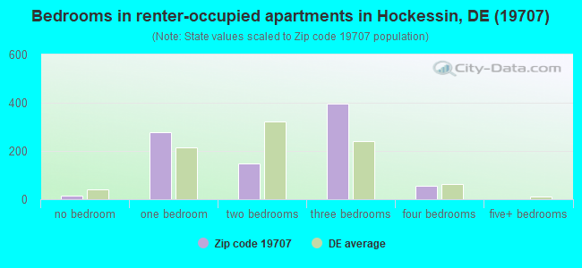 Bedrooms in renter-occupied apartments in Hockessin, DE (19707) 