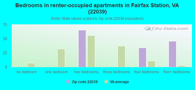 Bedrooms in renter-occupied apartments in Fairfax Station, VA (22039) 