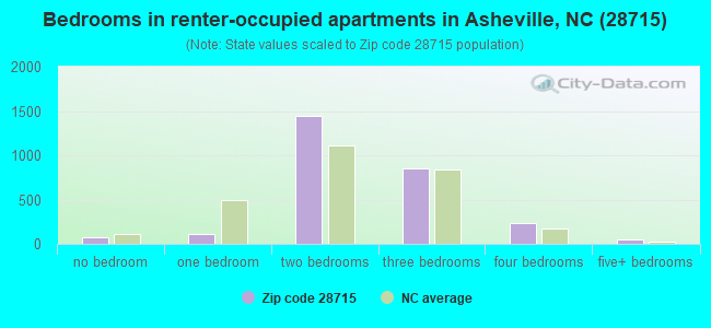 Bedrooms in renter-occupied apartments in Asheville, NC (28715) 