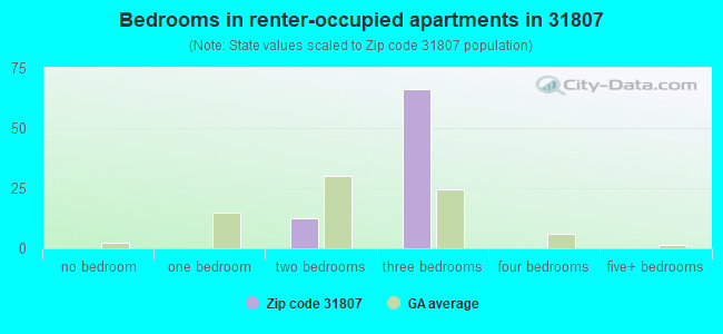 Bedrooms in renter-occupied apartments in 31807 