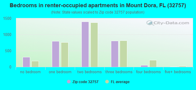 Bedrooms in renter-occupied apartments in Mount Dora, FL (32757) 