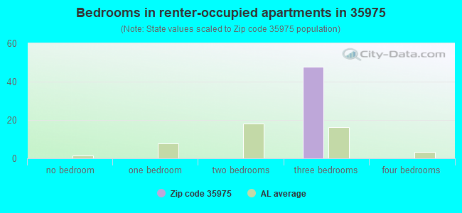 Bedrooms in renter-occupied apartments in 35975 