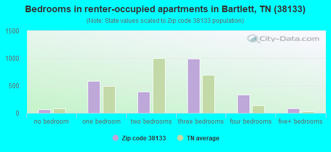 Bedrooms in renter-occupied apartments in Bartlett, TN (38133) 