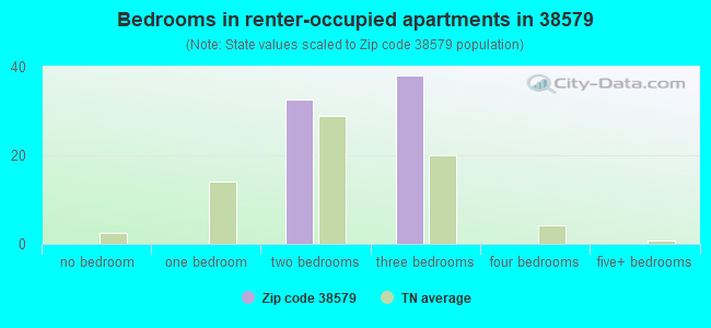Bedrooms in renter-occupied apartments in 38579 