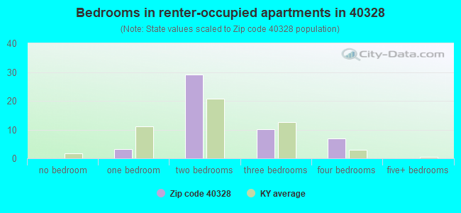 Bedrooms in renter-occupied apartments in 40328 
