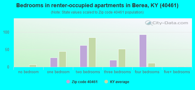 Bedrooms in renter-occupied apartments in Berea, KY (40461) 