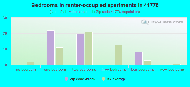 Bedrooms in renter-occupied apartments in 41776 
