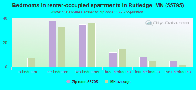Bedrooms in renter-occupied apartments in Rutledge, MN (55795) 