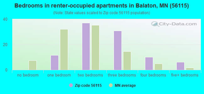 Bedrooms in renter-occupied apartments in Balaton, MN (56115) 