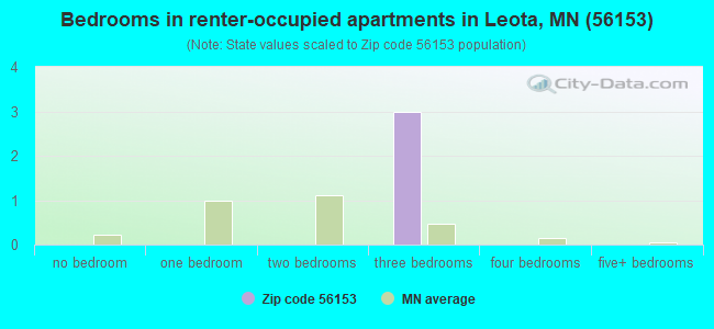 Bedrooms in renter-occupied apartments in Leota, MN (56153) 