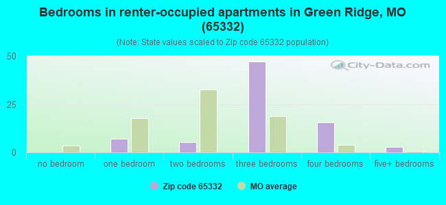 Bedrooms in renter-occupied apartments in Green Ridge, MO (65332) 