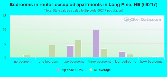 Bedrooms in renter-occupied apartments in Long Pine, NE (69217) 