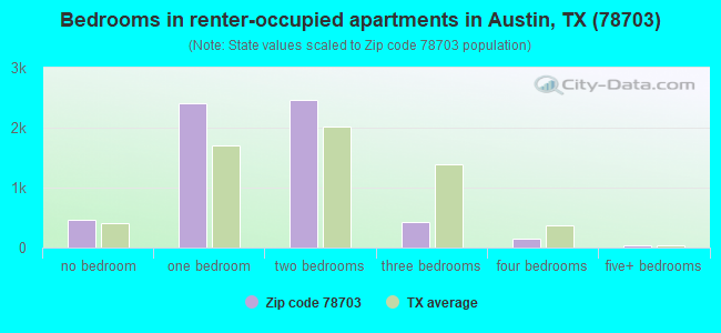 Bedrooms in renter-occupied apartments in Austin, TX (78703) 