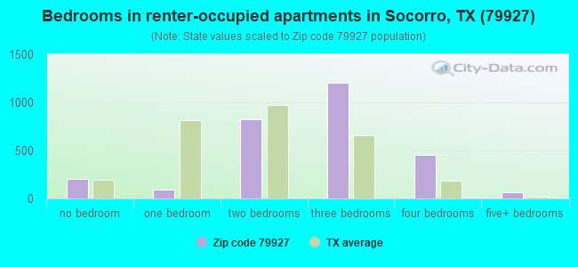 Bedrooms in renter-occupied apartments in Socorro, TX (79927) 