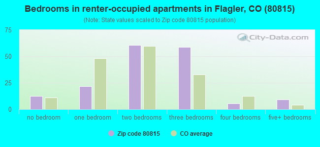 Bedrooms in renter-occupied apartments in Flagler, CO (80815) 