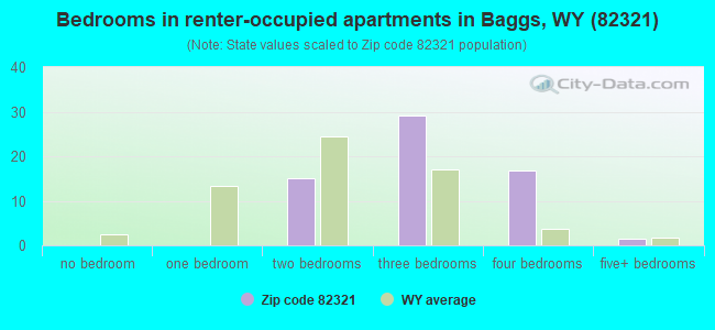 Bedrooms in renter-occupied apartments in Baggs, WY (82321) 