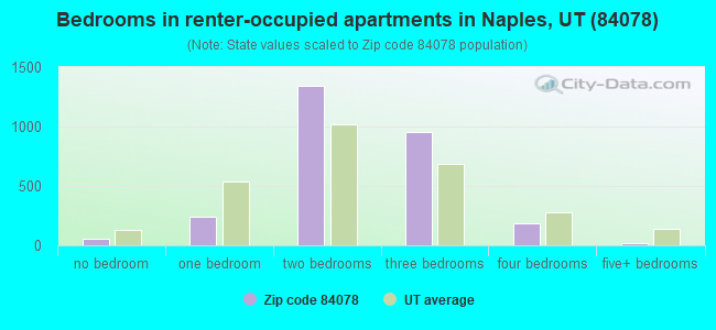 Bedrooms in renter-occupied apartments in Naples, UT (84078) 