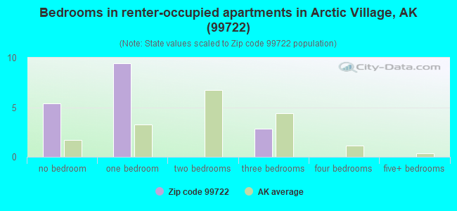 Bedrooms in renter-occupied apartments in Arctic Village, AK (99722) 