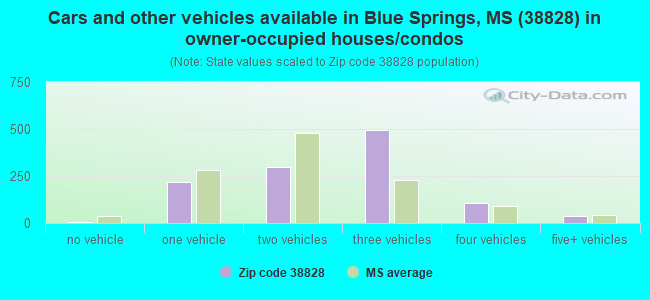 Cars and other vehicles available in Blue Springs, MS (38828) in owner-occupied houses/condos