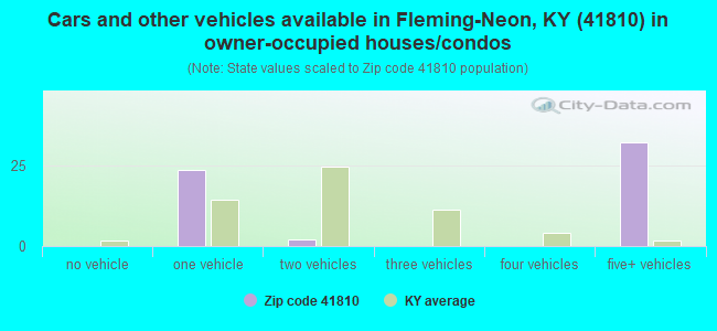 Cars and other vehicles available in Fleming-Neon, KY (41810) in owner-occupied houses/condos