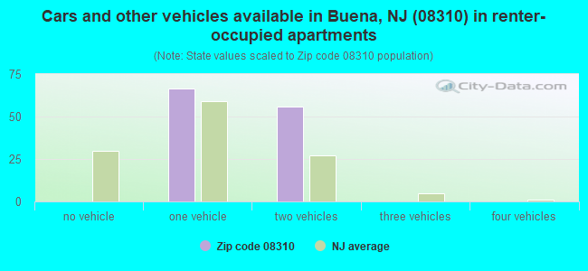 Cars and other vehicles available in Buena, NJ (08310) in renter-occupied apartments