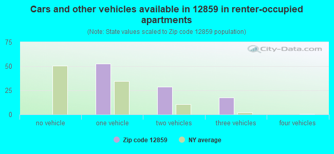 Cars and other vehicles available in 12859 in renter-occupied apartments